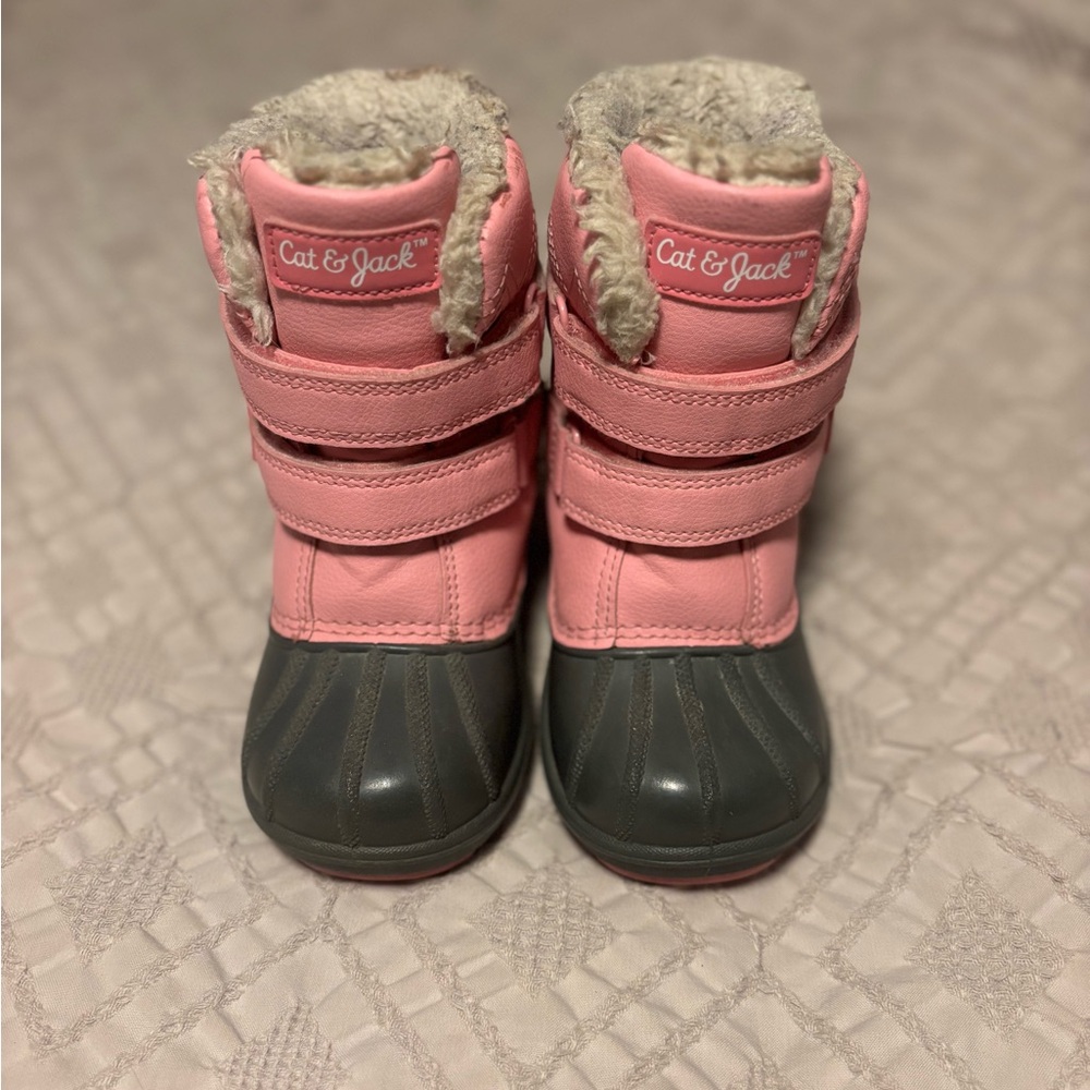 Cat & Jack Pink and Gray Denver Snow Boots Toddler sz 8